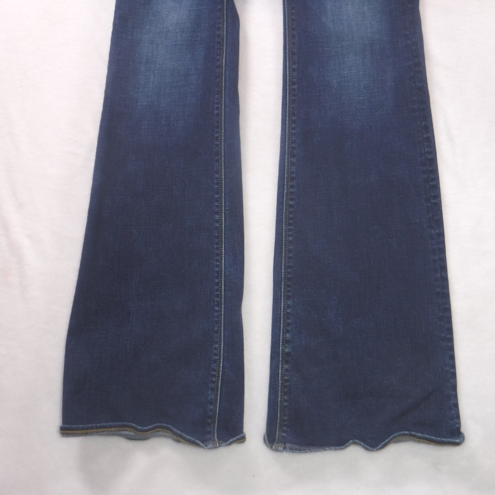 American Eagle Artist Flare Jeans Womens 8 X-Long Super Stretch Dark Wash Blue - Picture 12 of 15